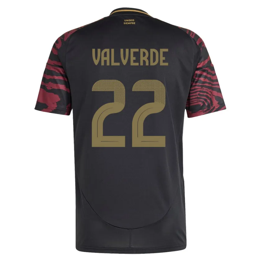 Danxen Kvinder Peru Malena Valverde #22 Sort Udebane Spillertrøjer 24-26 Trøje T-Shirt