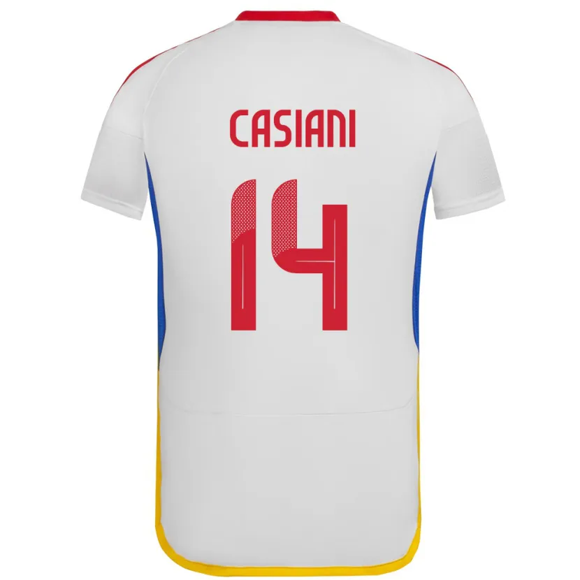 Danxen Kvinder Venezuela Luis Casiani #14 Hvid Udebane Spillertrøjer 24-26 Trøje T-Shirt
