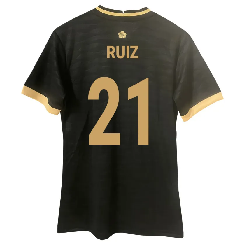Danxen Kvinder Panama Alberto Ruiz #21 Sort Udebane Spillertrøjer 24-26 Trøje T-Shirt