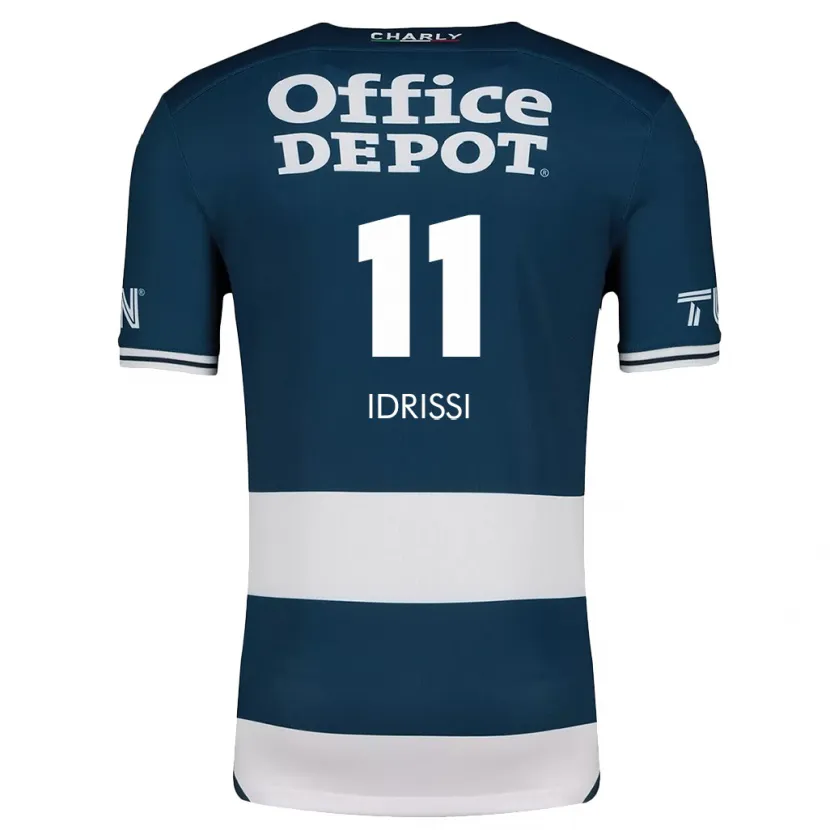 Danxen Børn Oussama Idrissi #11 Blå Hvid Hjemmebane Spillertrøjer 2024/25 Trøje T-Shirt
