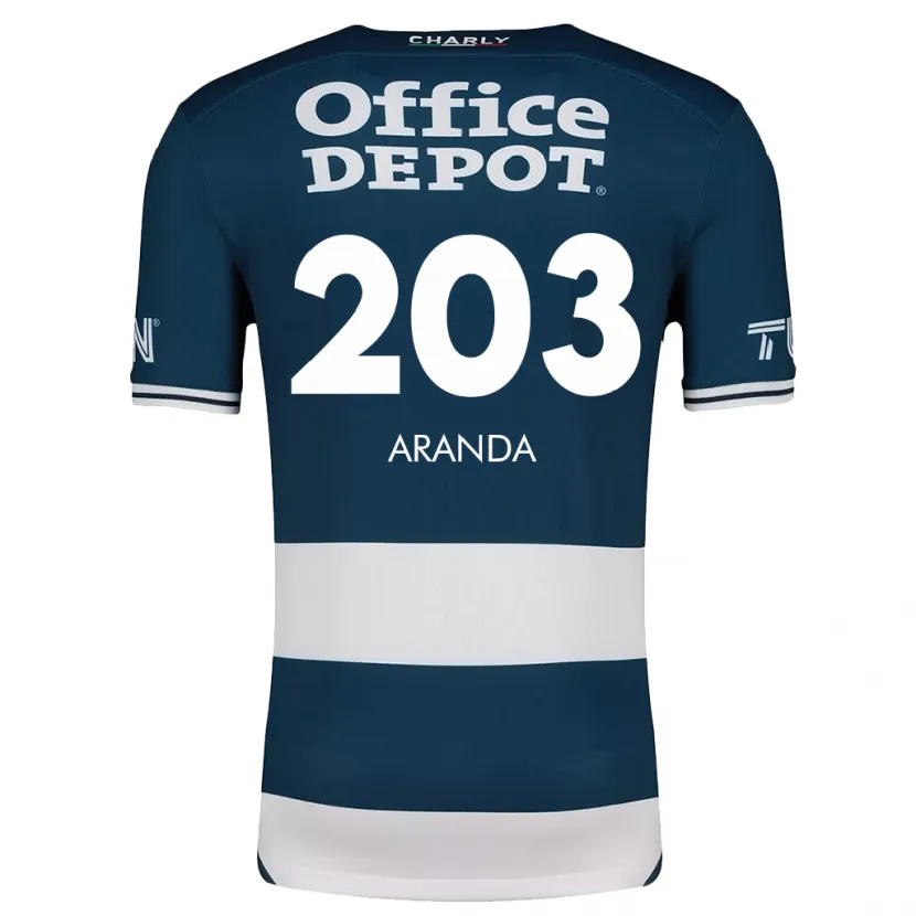Danxen Børn Juan Aranda #203 Blå Hvid Hjemmebane Spillertrøjer 2024/25 Trøje T-Shirt