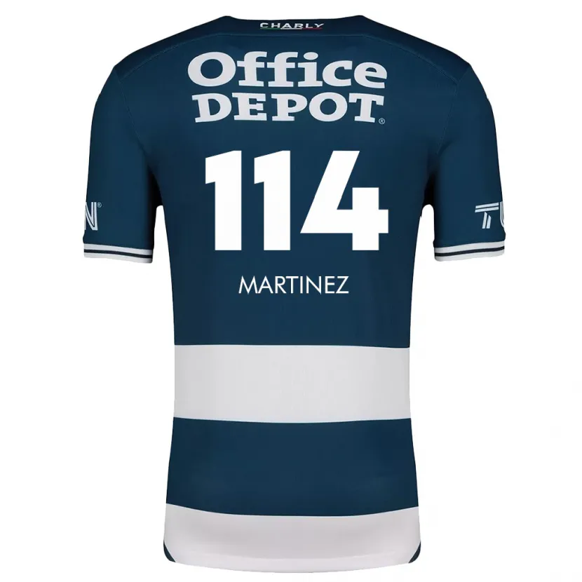 Danxen Børn Jesús Martínez #114 Blå Hvid Hjemmebane Spillertrøjer 2024/25 Trøje T-Shirt