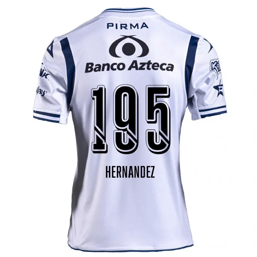 Danxen Børn Daniel Hernández #195 Hvid Marineblå Hjemmebane Spillertrøjer 2024/25 Trøje T-Shirt