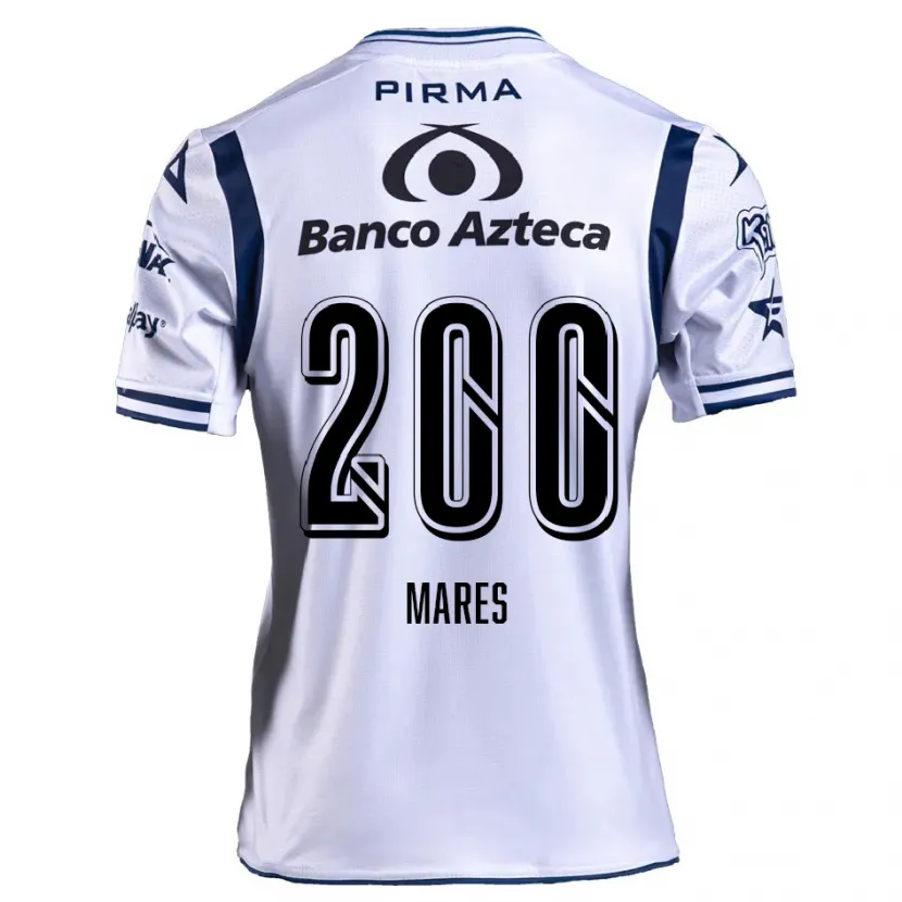 Danxen Børn Cristian Mares #200 Hvid Marineblå Hjemmebane Spillertrøjer 2024/25 Trøje T-Shirt