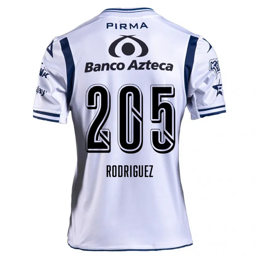 Danxen Børn Alberto Rodríguez #205 Hvid Marineblå Hjemmebane Spillertrøjer 2024/25 Trøje T-Shirt