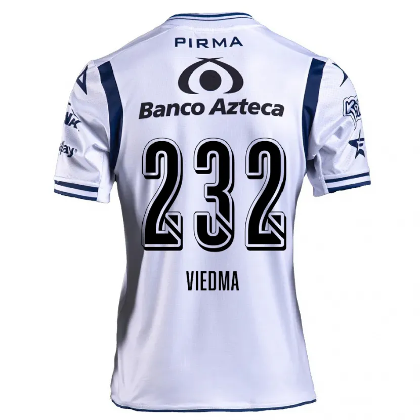 Danxen Børn Alvar Viedma #232 Hvid Marineblå Hjemmebane Spillertrøjer 2024/25 Trøje T-Shirt