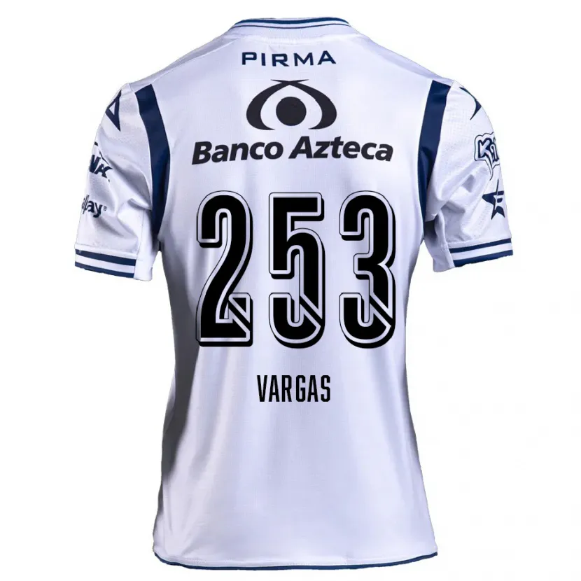 Danxen Børn Edwin Vargas #253 Hvid Marineblå Hjemmebane Spillertrøjer 2024/25 Trøje T-Shirt