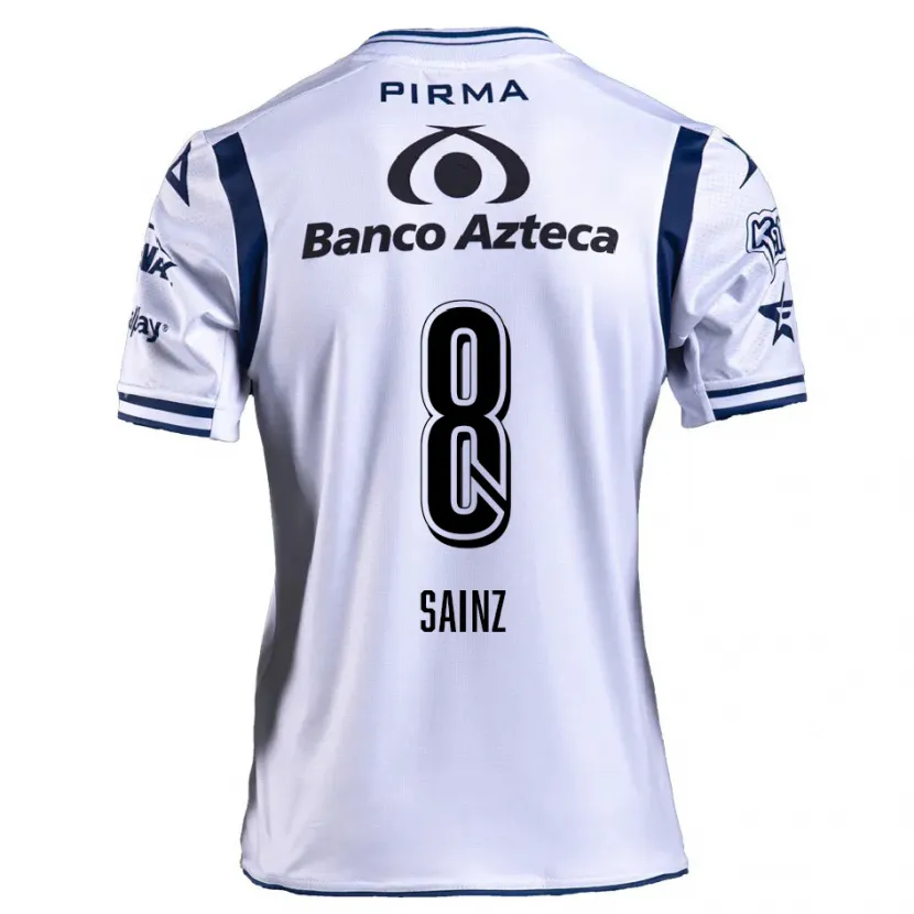 Danxen Børn María Sainz #8 Hvid Marineblå Hjemmebane Spillertrøjer 2024/25 Trøje T-Shirt