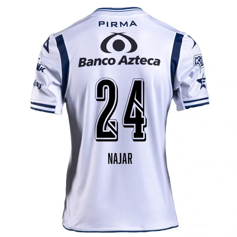 Danxen Børn Ivonne Najar #24 Hvid Marineblå Hjemmebane Spillertrøjer 2024/25 Trøje T-Shirt