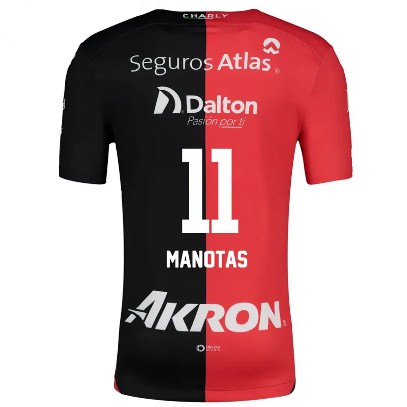 Danxen Børn Mauro Manotas #11 Rød Sort Hjemmebane Spillertrøjer 2024/25 Trøje T-Shirt