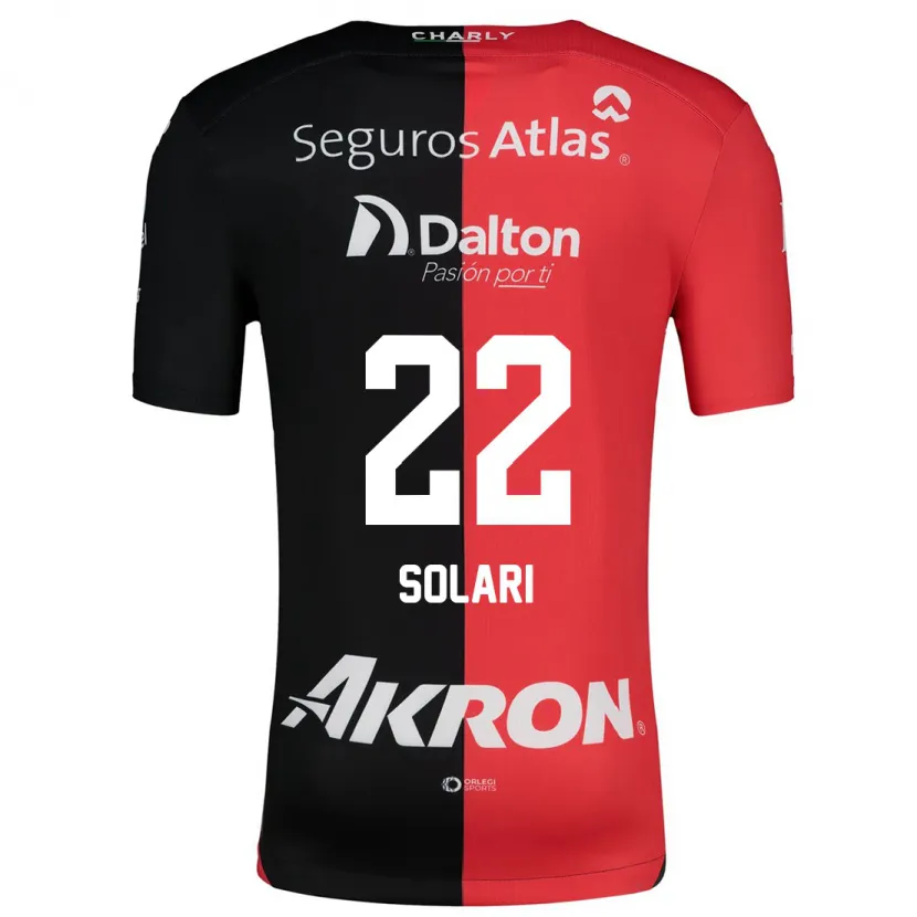 Danxen Børn Augusto Solari #22 Rød Sort Hjemmebane Spillertrøjer 2024/25 Trøje T-Shirt