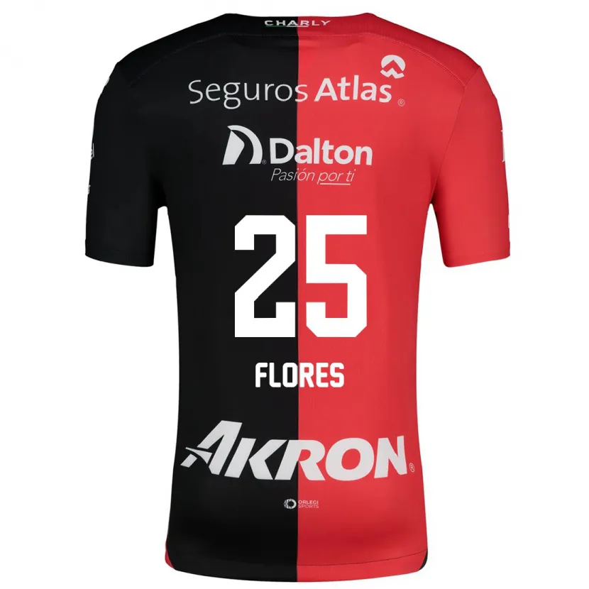 Danxen Børn Leonardo Flores #25 Rød Sort Hjemmebane Spillertrøjer 2024/25 Trøje T-Shirt