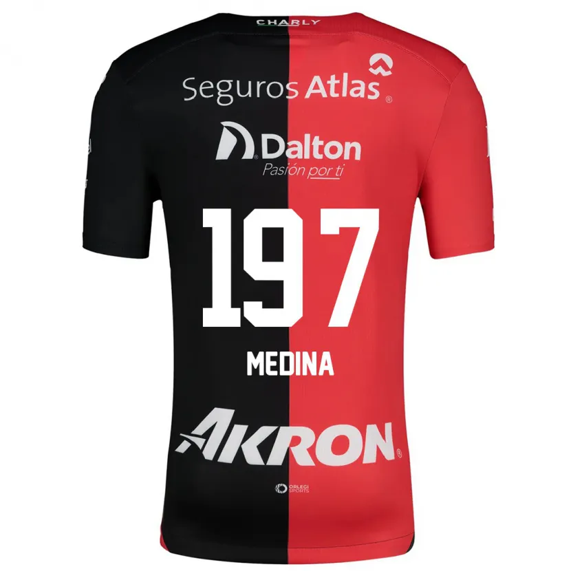 Danxen Børn Héctor Medina #197 Rød Sort Hjemmebane Spillertrøjer 2024/25 Trøje T-Shirt