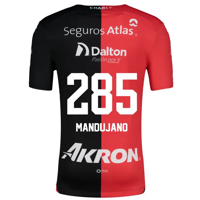 Danxen Børn Sebastián Mandujano #285 Rød Sort Hjemmebane Spillertrøjer 2024/25 Trøje T-Shirt