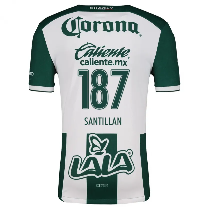 Danxen Børn Emilio Santillán #187 Grøn Hvid Hjemmebane Spillertrøjer 2024/25 Trøje T-Shirt