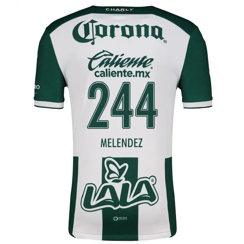 Danxen Børn Carlos Meléndez #244 Grøn Hvid Hjemmebane Spillertrøjer 2024/25 Trøje T-Shirt