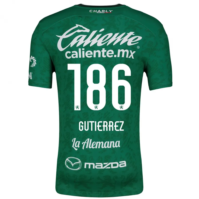 Danxen Børn Alan Gutiérrez #186 Grøn Hvid Hjemmebane Spillertrøjer 2024/25 Trøje T-Shirt