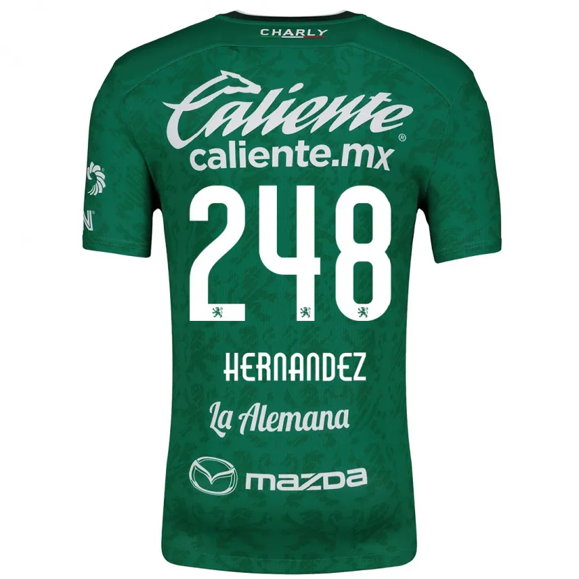 Danxen Børn Fernando Hernández #248 Grøn Hvid Hjemmebane Spillertrøjer 2024/25 Trøje T-Shirt