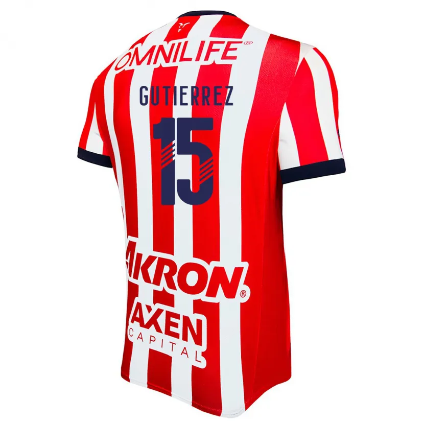 Danxen Børn Érick Gutiérrez #15 Rød Hvid Blå Hjemmebane Spillertrøjer 2024/25 Trøje T-Shirt