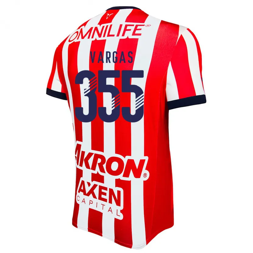 Danxen Børn Uziel Vargas #355 Rød Hvid Blå Hjemmebane Spillertrøjer 2024/25 Trøje T-Shirt