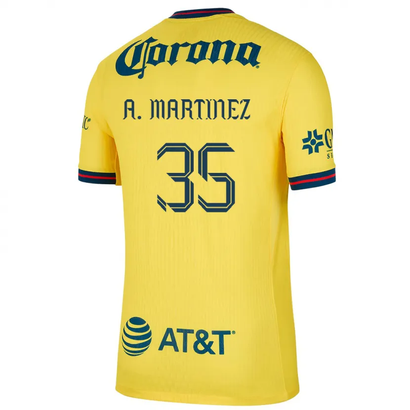 Danxen Børn Arturo Martínez #35 Gul Blå Hjemmebane Spillertrøjer 2024/25 Trøje T-Shirt