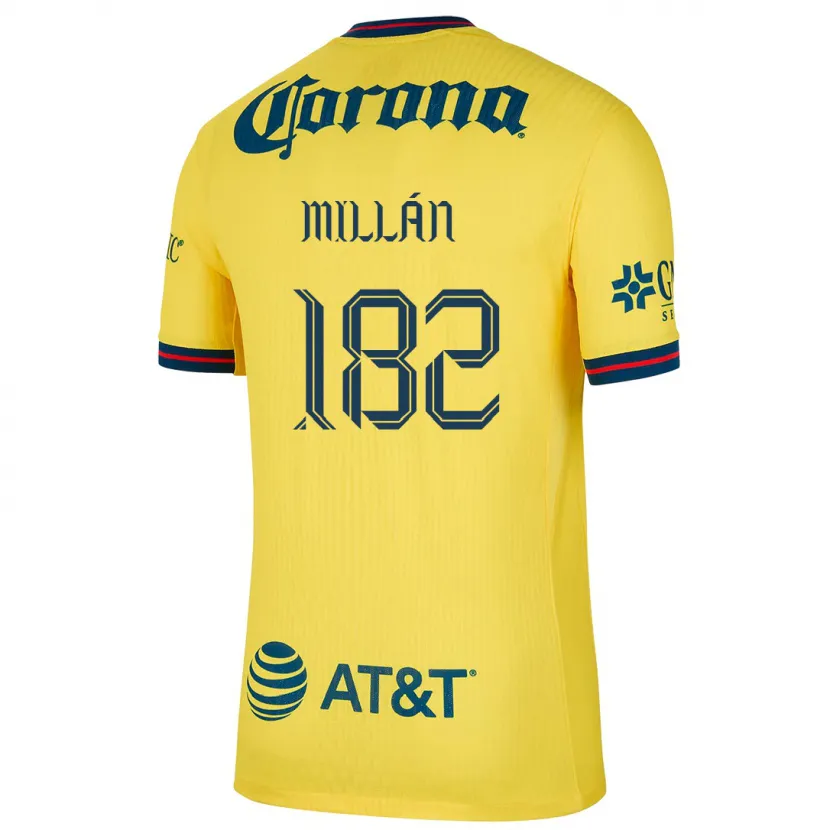 Danxen Børn Daniel Millán #182 Gul Blå Hjemmebane Spillertrøjer 2024/25 Trøje T-Shirt