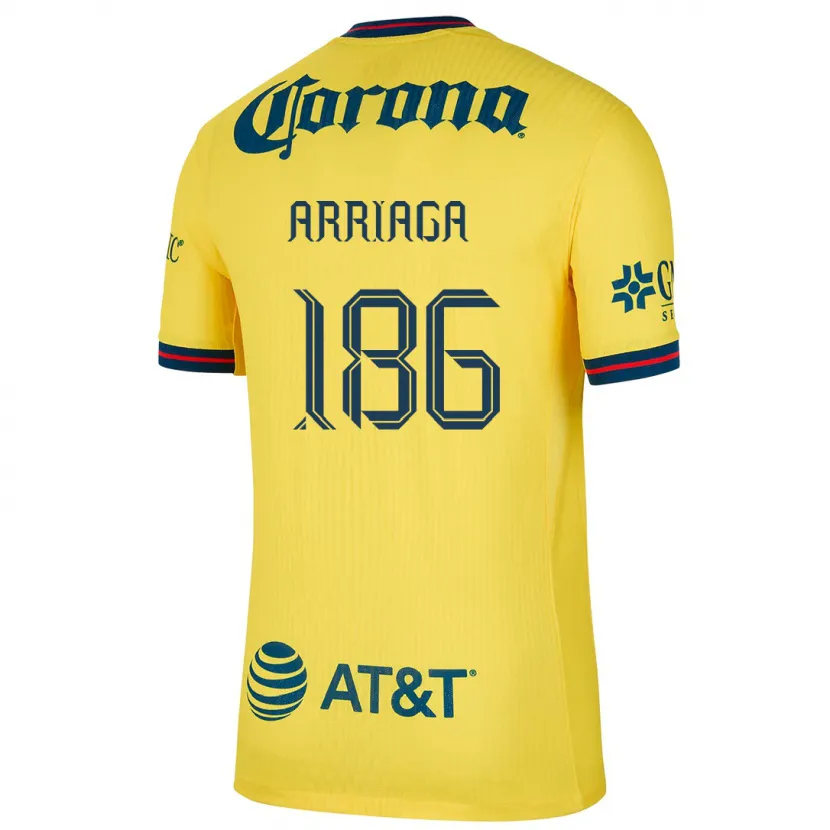 Danxen Børn Diego Arriaga #186 Gul Blå Hjemmebane Spillertrøjer 2024/25 Trøje T-Shirt
