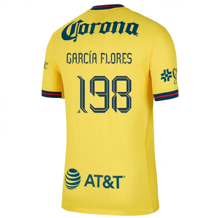 Danxen Børn Francisco García Flores #198 Gul Blå Hjemmebane Spillertrøjer 2024/25 Trøje T-Shirt