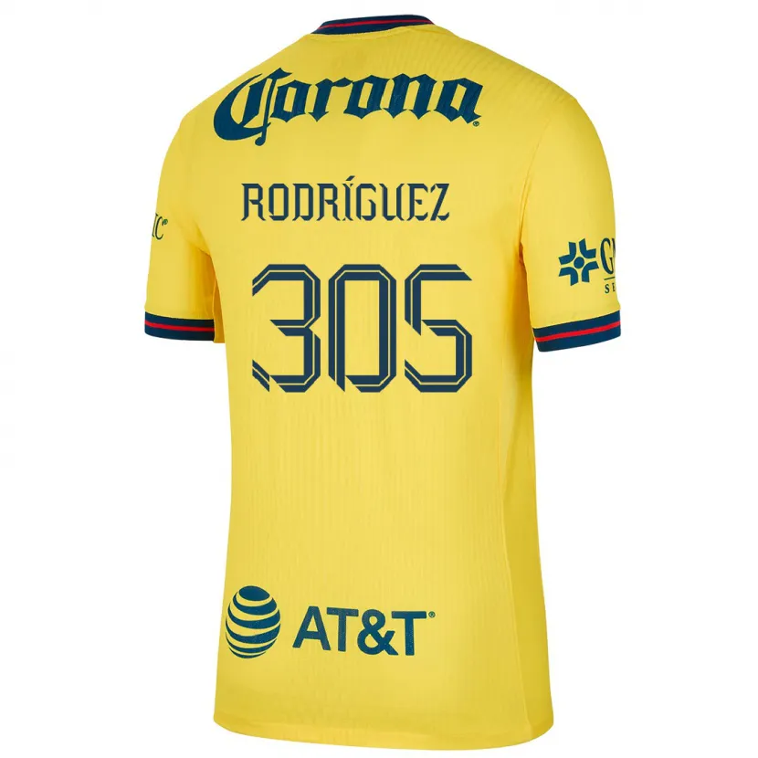 Danxen Børn Bryan Rodríguez #305 Gul Blå Hjemmebane Spillertrøjer 2024/25 Trøje T-Shirt