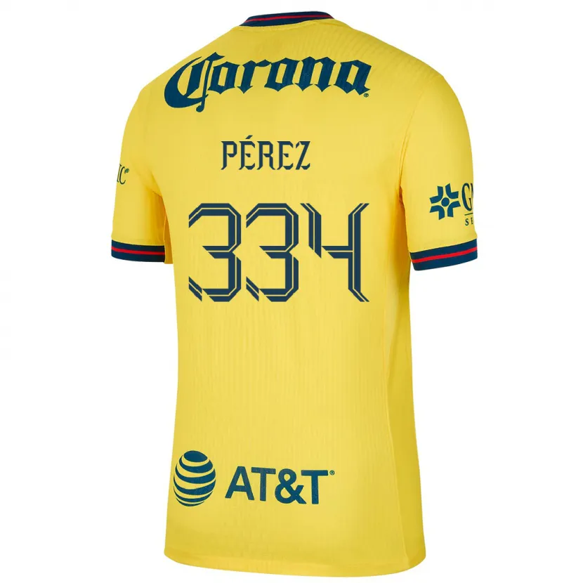 Danxen Børn Diego Pérez #334 Gul Blå Hjemmebane Spillertrøjer 2024/25 Trøje T-Shirt