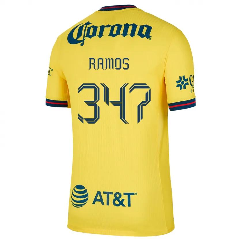 Danxen Børn Luis Ramos #347 Gul Blå Hjemmebane Spillertrøjer 2024/25 Trøje T-Shirt