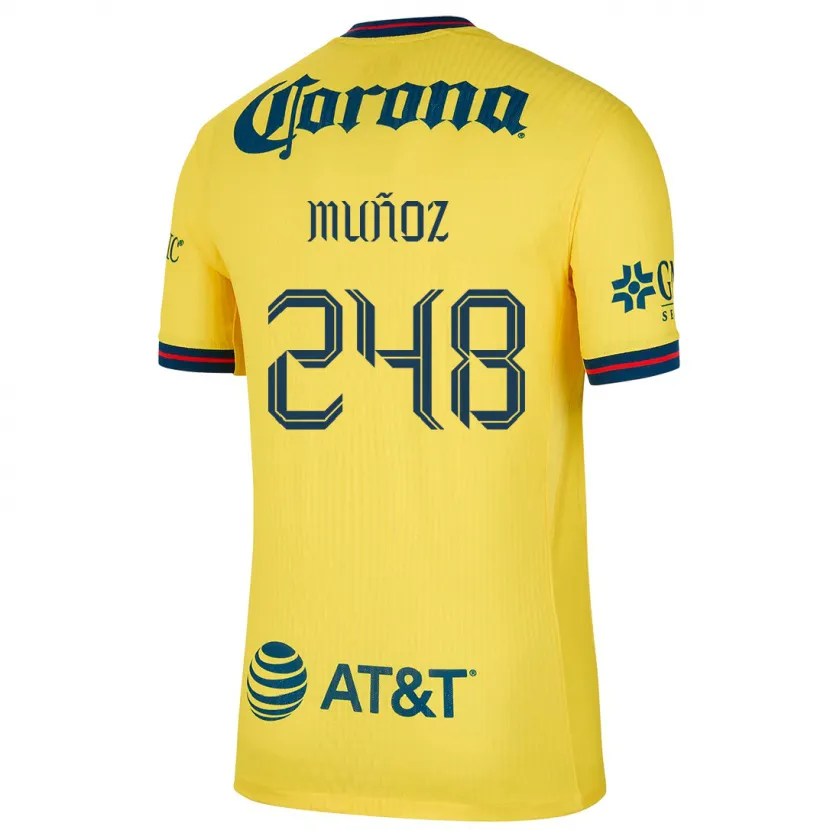 Danxen Børn Diego Muñoz #248 Gul Blå Hjemmebane Spillertrøjer 2024/25 Trøje T-Shirt