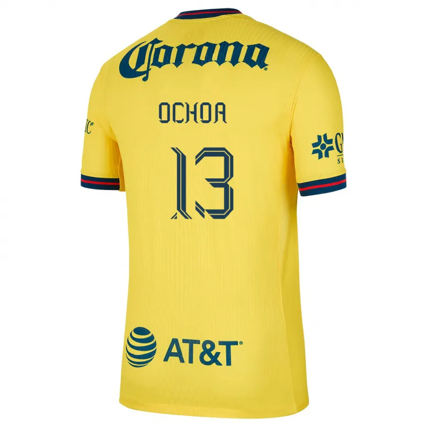 Danxen Børn Guillermo Ochoa #13 Gul Blå Hjemmebane Spillertrøjer 2024/25 Trøje T-Shirt