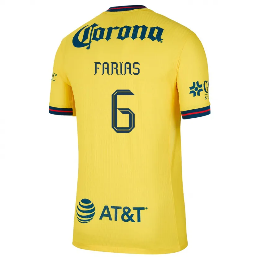 Danxen Børn Janelly Farias #6 Gul Blå Hjemmebane Spillertrøjer 2024/25 Trøje T-Shirt