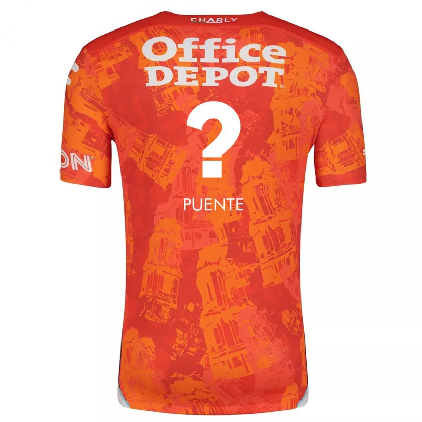 Danxen Børn Luis Puente #0 Orange Hvid Udebane Spillertrøjer 2024/25 Trøje T-Shirt