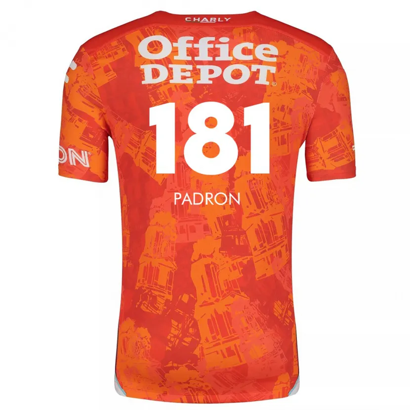 Danxen Børn Romeo Padrón #181 Orange Hvid Udebane Spillertrøjer 2024/25 Trøje T-Shirt