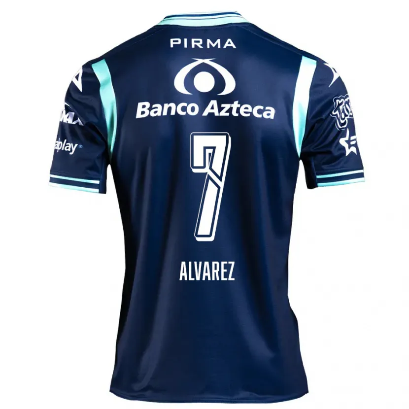 Danxen Børn Daniel Álvarez #7 Marine Blå Udebane Spillertrøjer 2024/25 Trøje T-Shirt