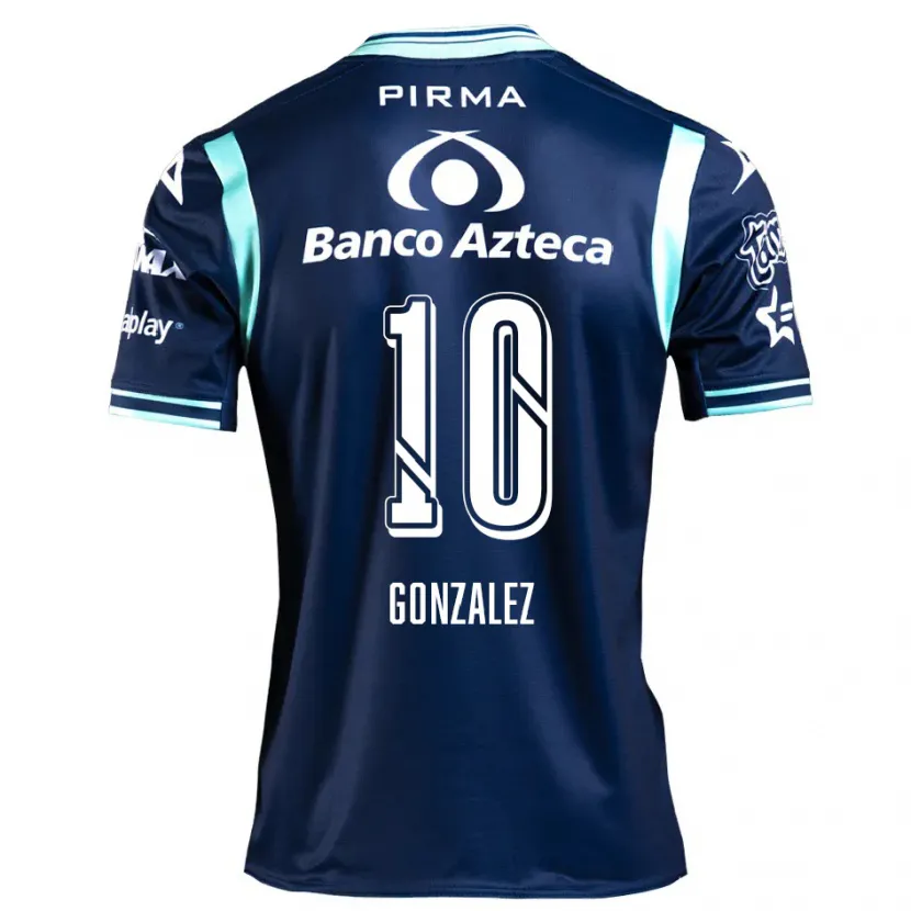 Danxen Børn Jair González #10 Marine Blå Udebane Spillertrøjer 2024/25 Trøje T-Shirt