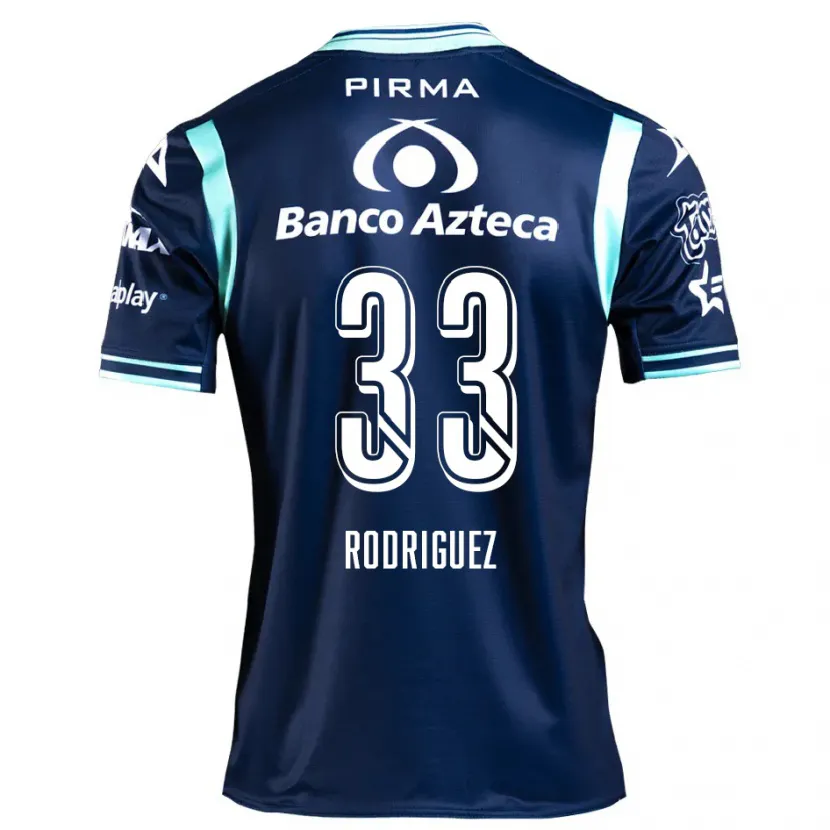 Danxen Børn Jorge Rodríguez #33 Marine Blå Udebane Spillertrøjer 2024/25 Trøje T-Shirt