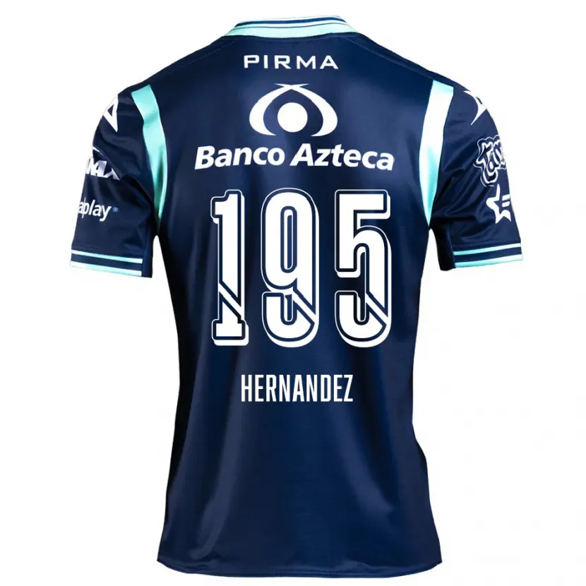 Danxen Børn Daniel Hernández #195 Marine Blå Udebane Spillertrøjer 2024/25 Trøje T-Shirt