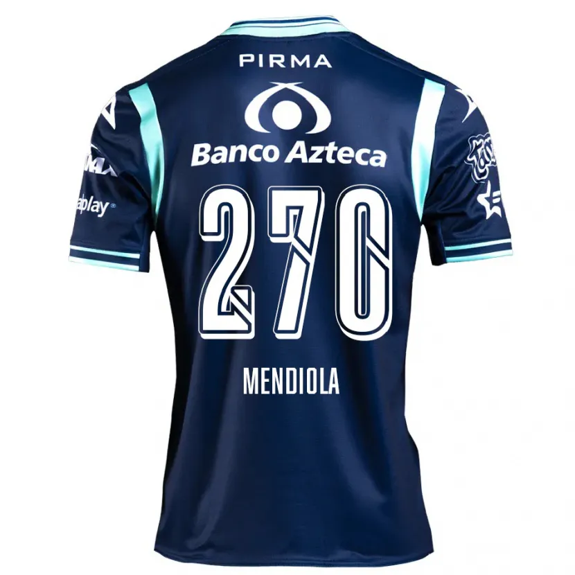 Danxen Børn Carlos Mendiola #270 Marine Blå Udebane Spillertrøjer 2024/25 Trøje T-Shirt