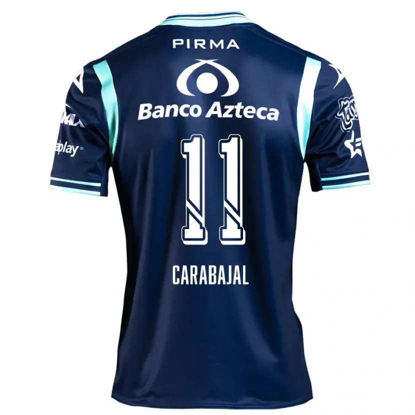 Danxen Børn Gabriel Carabajal #11 Marine Blå Udebane Spillertrøjer 2024/25 Trøje T-Shirt