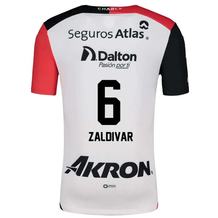 Danxen Børn Édgar Zaldívar #6 Hvid Rød Sort Udebane Spillertrøjer 2024/25 Trøje T-Shirt