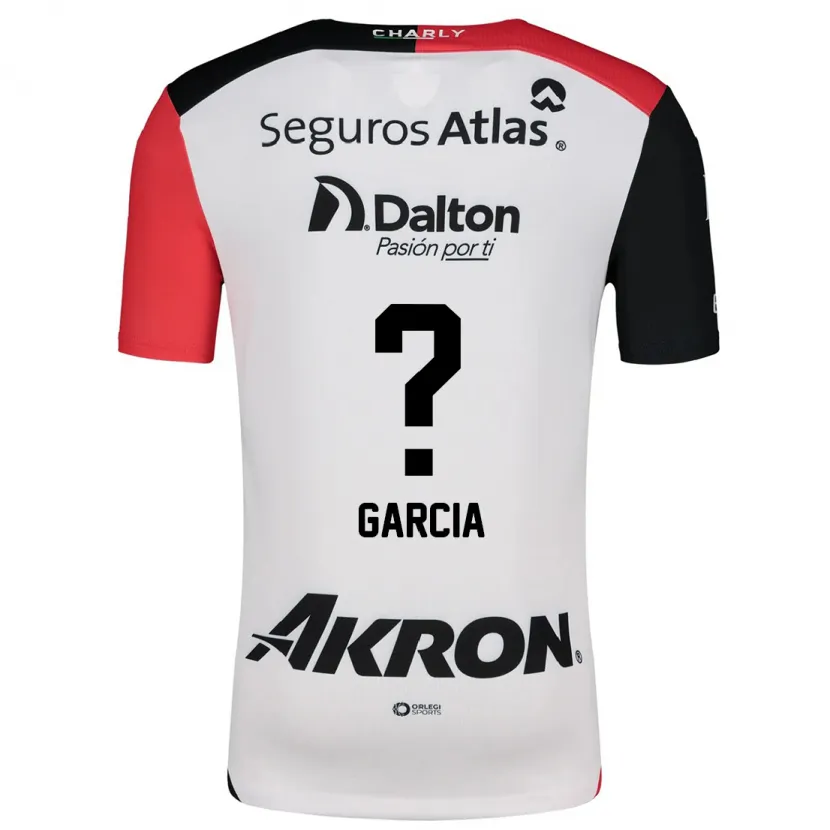 Danxen Børn Ángel García #0 Hvid Rød Sort Udebane Spillertrøjer 2024/25 Trøje T-Shirt