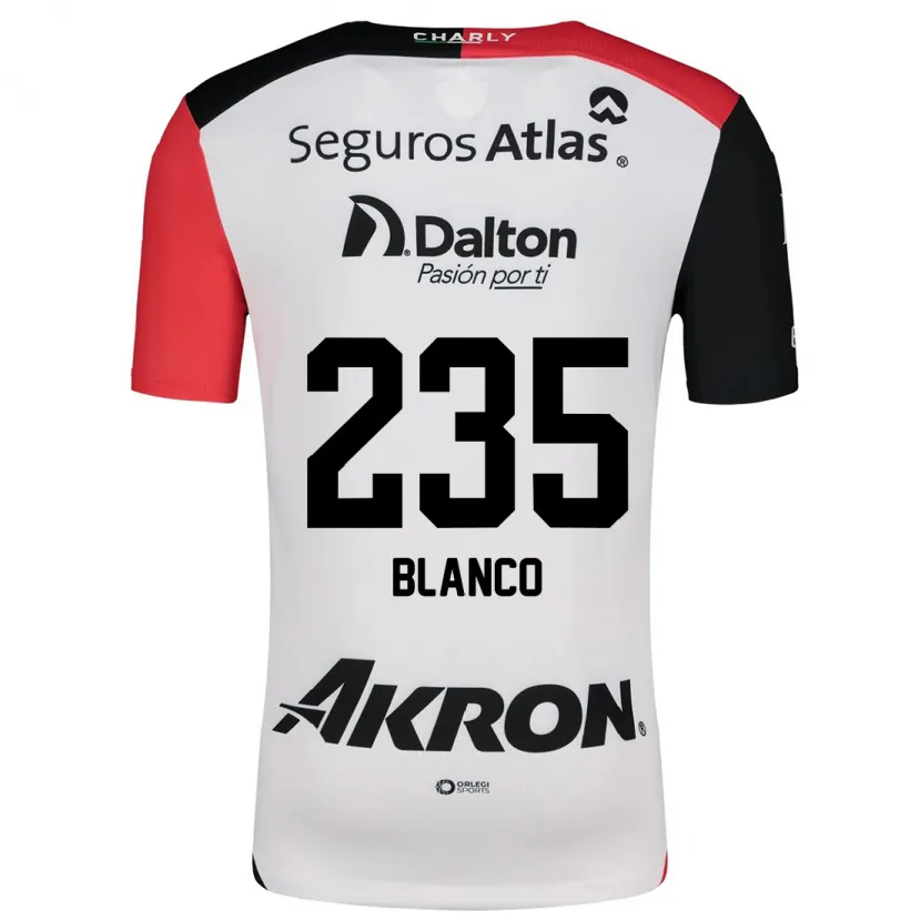 Danxen Børn Luis Blanco #235 Hvid Rød Sort Udebane Spillertrøjer 2024/25 Trøje T-Shirt