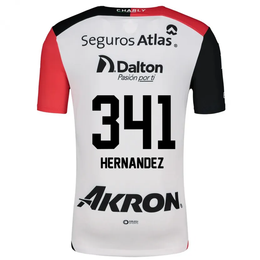 Danxen Børn Leonardo Hernández #341 Hvid Rød Sort Udebane Spillertrøjer 2024/25 Trøje T-Shirt