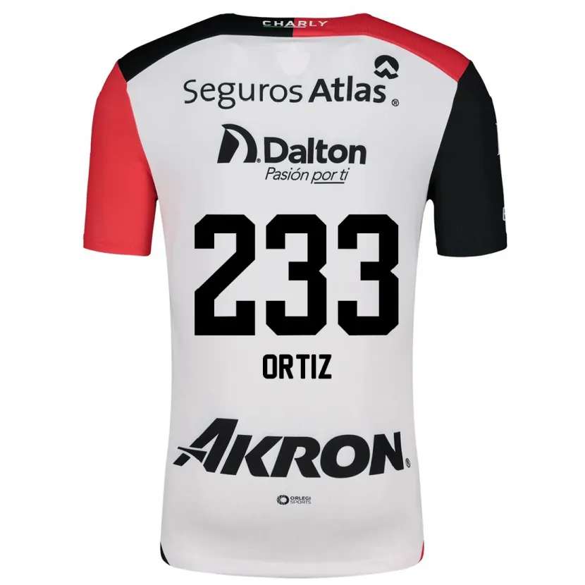 Danxen Børn Brandon Ortiz #233 Hvid Rød Sort Udebane Spillertrøjer 2024/25 Trøje T-Shirt