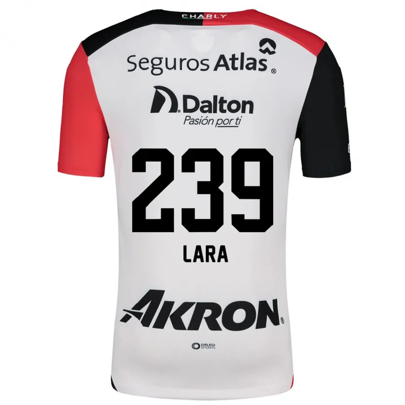 Danxen Børn Guadalupe Lara #239 Hvid Rød Sort Udebane Spillertrøjer 2024/25 Trøje T-Shirt