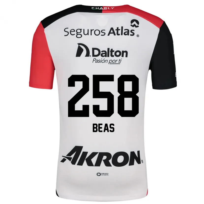 Danxen Børn Álvaro Beas #258 Hvid Rød Sort Udebane Spillertrøjer 2024/25 Trøje T-Shirt