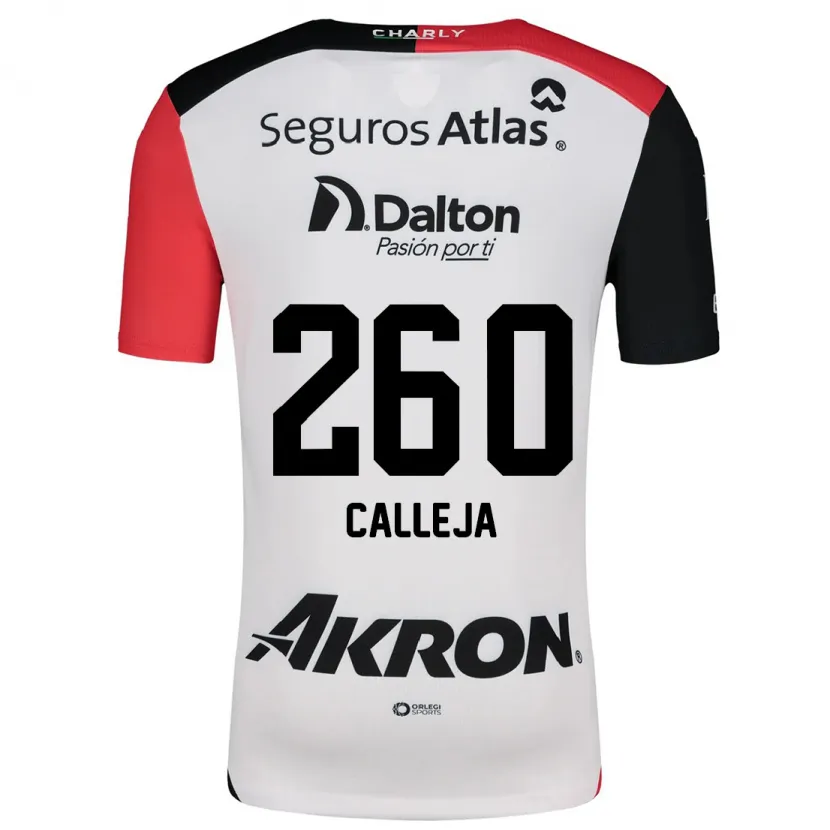 Danxen Børn Diego Calleja #260 Hvid Rød Sort Udebane Spillertrøjer 2024/25 Trøje T-Shirt
